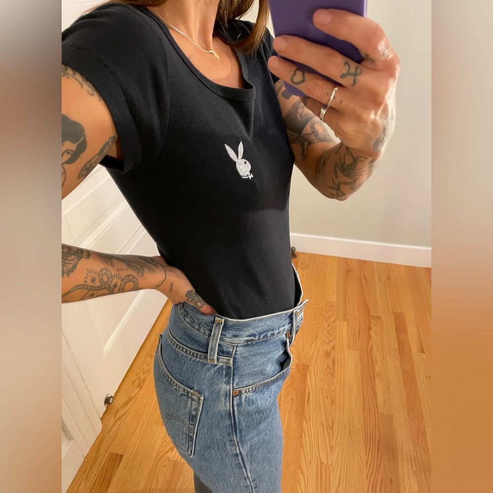 Womens Vintage Black Playboy T-Shirt.